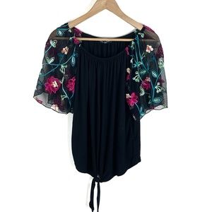 Kim & Cami Floral Sleeve Top Sz L